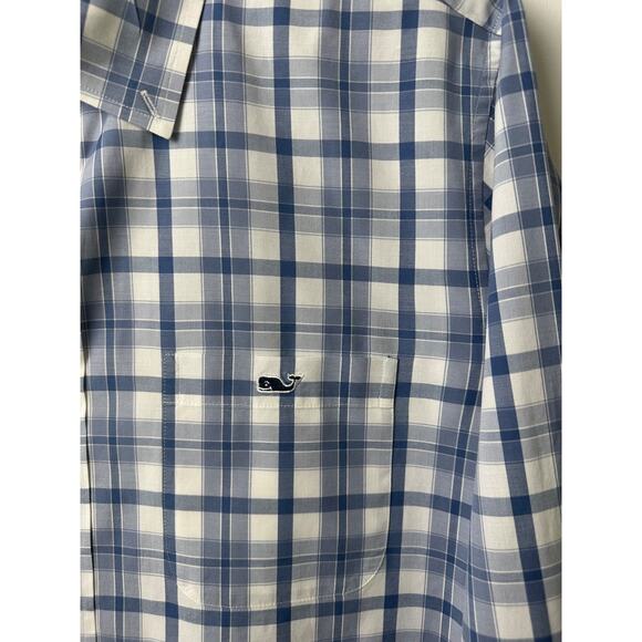 Vineyard Vines Shirt Mens L Blue Check Slim Fit Tucker Long Sleeve Cotton A20 - Picture 2 of 7